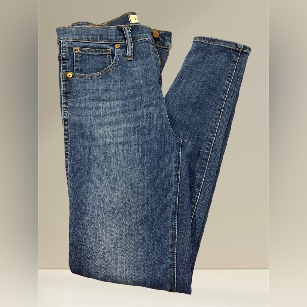 Madewell 10” High Rise Skinny Jeans Size 27 Medium Wash Faded Stretch Denim - Picture 3 of 11